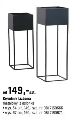 OBI Kwietnik Lizbona metalowy, z osłonką 67cm oferta