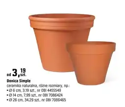 OBI Donica Simple ceramika naturalna, różne rozmiary oferta