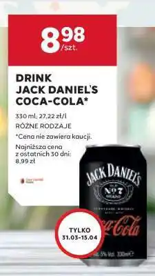 Stokrotka Market DRINK JACK DANIEL'S COCA COLA oferta