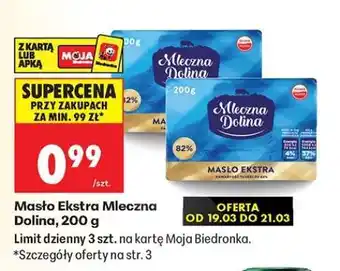 Biedronka Masło Ekstra Mleczna Dolina 200 g oferta