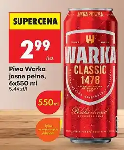 Biedronka Piwo Warka jasne pełne, 6x550 ml oferta