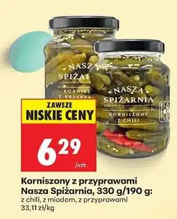 Biedronka Korniszony z przyprawami Nasza Spiżarnia, 330 g/190 g oferta