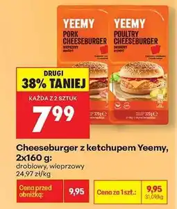 Biedronka Cheeseburger z ketchupem Yeemy, 2x160 g oferta