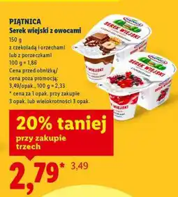 Lidl PIĄTNICA Serek wiejski z owocami oferta