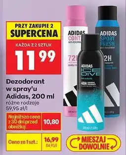 Biedronka Dezodorant w spray’u Adidas, 200 ml oferta