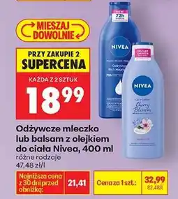 Biedronka Odżywcze mleczko lub balsam z olejkiem do ciała NIVEA, 400 ml oferta