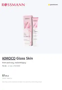 Rossmann KIMOCO Glass Skin Krem pod oczy, rozświetlający oferta