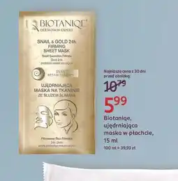 Rossmann Maska na tkaninie ujędrniająca ze śluzem ślimaka Biotaniqe Snail & 24 Gold Firming Sheet Mask oferta