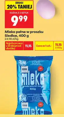 Biedronka Mleko pełne w proszku Siedlce oferta