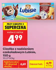 Biedronka Ciastka z nadzieniem czekoladowym Lubisie oferta