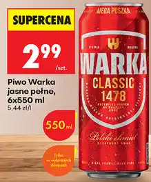 Biedronka Piwo Warka jasne pełne oferta