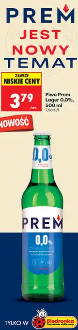 Biedronka Piwo Prem Lager 0,0% oferta
