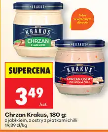 Biedronka Chrzan Krakus, 180 g: z jabłkiem, z ostry z płatkami chilli oferta