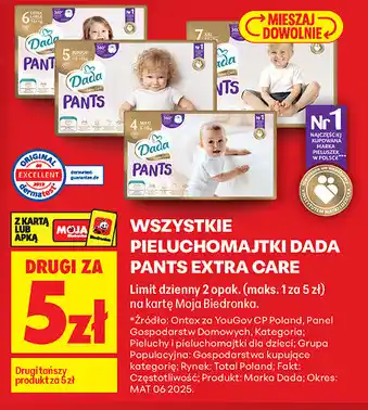 Biedronka WSZYSTKIE PIELUCHOMAJTKI DADA PANTS EXTRA CARE oferta