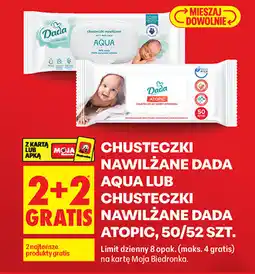 Biedronka CHUSTECZKI NAWILŻANE DADA AQUA LUB CHUSTECZKI NAWILŻANE DADA ATOPIC oferta