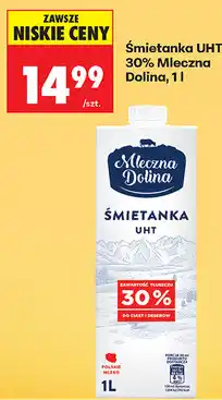 Biedronka Śmietanka UHT 30% Mleczna Dolina oferta
