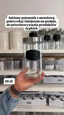 Pepco Pojemnik szklany z metalową pokrywką i miejscem na podpis oferta