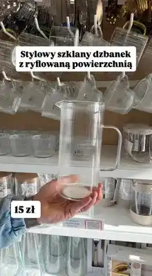 Pepco Szklany dzbanek z ryflowaną powierzchnią oferta