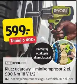 Jula Klucz udarowy + minikompresor 2el. 900Nm 18V 1/2 oferta