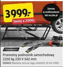 Jula Przenośny podnośnik samochodowy 2250kg 230V 542mm oferta