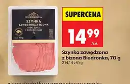 Biedronka Szynka zawędzona z bizona oferta