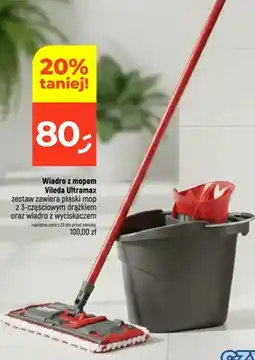 Dealz Wiadro z mopem zestaw zawiera płaski mop z 3-częściowym drążkiem oraz wiadro z wyciskaczem oferta
