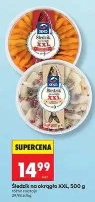 Biedronka Śledź na okrągło XXL, różne rodzaje oferta