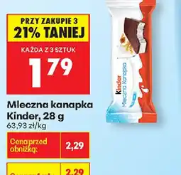 Biedronka Kinder Mleczna kanapka oferta
