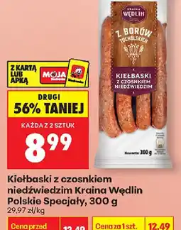 Biedronka Kraina Wędlin Kiełbaski z czosnkiem oferta