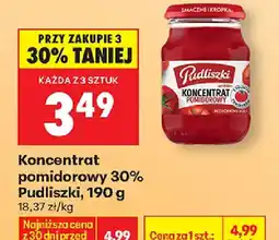 Biedronka Pudliszki Koncentrat pomidorowy 30% oferta