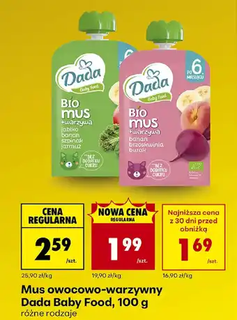 Biedronka Mus owocowo-warzywny Dada Baby Food, oferta