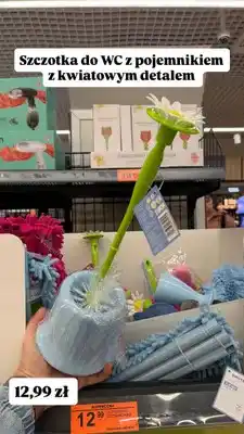 Biedronka Szczotka do WC z pojemnikiem z kwiatowym detalem oferta