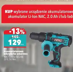 Biedronka Akumulatorowa wkrętarka udarowa NAC GDB-LI-50-20V, 20 V, 50 Nm oferta