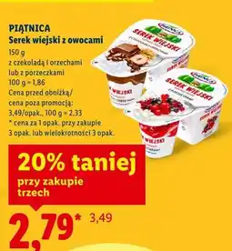 Lidl Serek wiejski z owocami z czekoladą oferta