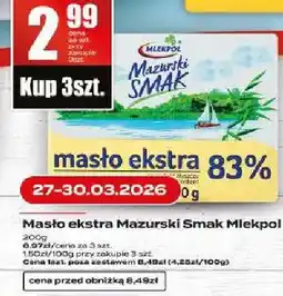 Supeco Masło ekstra Mazurski Smak Mlekpol oferta