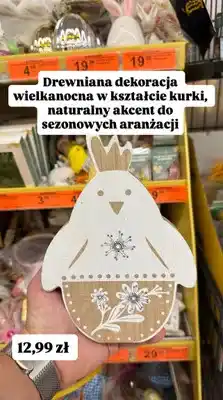 Biedronka Drewniana dekoracja wielkanocna w kształcie kurki oferta