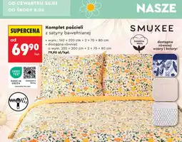 Biedronka Komplet pościeli z satyny bawełnianej 160x200 cm + 2x 70x80 cm oferta