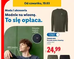 Lidl Koszulka męska z bawełny, 2 wzory oferta