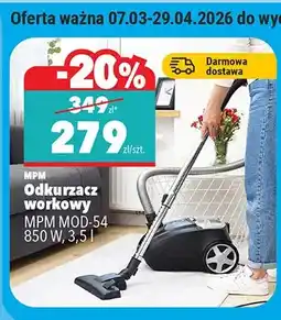 Biedronka Odkurzacz workowy MPM MOD-54 850 W oferta