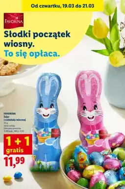 Lidl Zając z czekolady mlecznej 1+1 GRATIS oferta