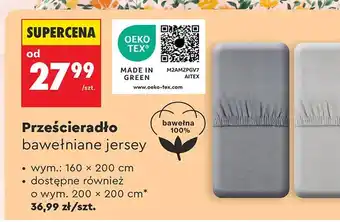 Biedronka Prześcieradło bawełniane jersey 160x200 cm oferta