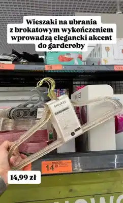 Biedronka Wieszaki na ubrania z brokatowym wykończeniem oferta
