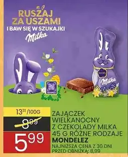 Wafelek Zająček wielkanocny z czekolady mlecznej lub białe z rodzaje Mondelez oferta