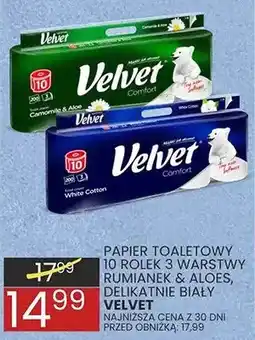 Wafelek Papier toaletowy Velvet 18 rolek 3 warstwy rumianek & aloes, delikatnie biały oferta