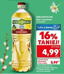 Kaufland Olej rzepakowy 1l butelka oferta