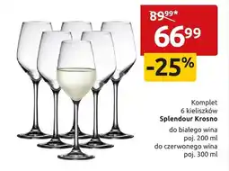 Black Red White Komplet 6 kieliszków Splendour Krosno do białego wina poj. 200 ml do czerwonego wina poj. 300 ml oferta