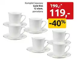 Black Red White Komplet kawowy Gold Rim 12 elem. porcelana oferta