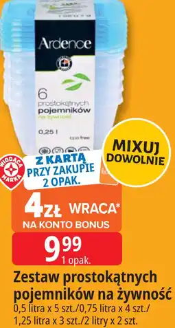 E.Leclerc Zestaw prostokątnych pojemników na żywność oferta