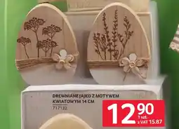 Selgros Drewniane jajko z motywem kwiatowym 14 cm oferta