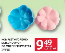Selgros Komplet 6 foremek silikonowych do muffinek kwiatek oferta